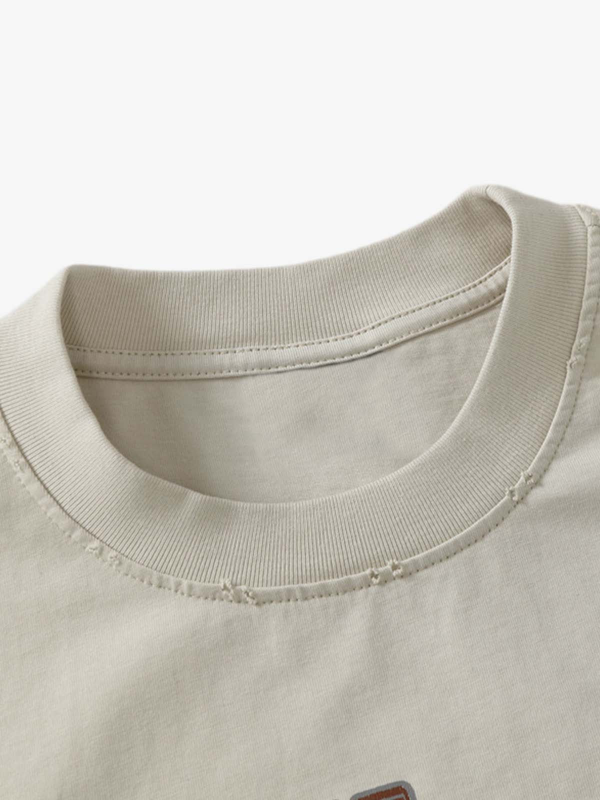 Graffiti Raw Edge Patchwork T-Shirt