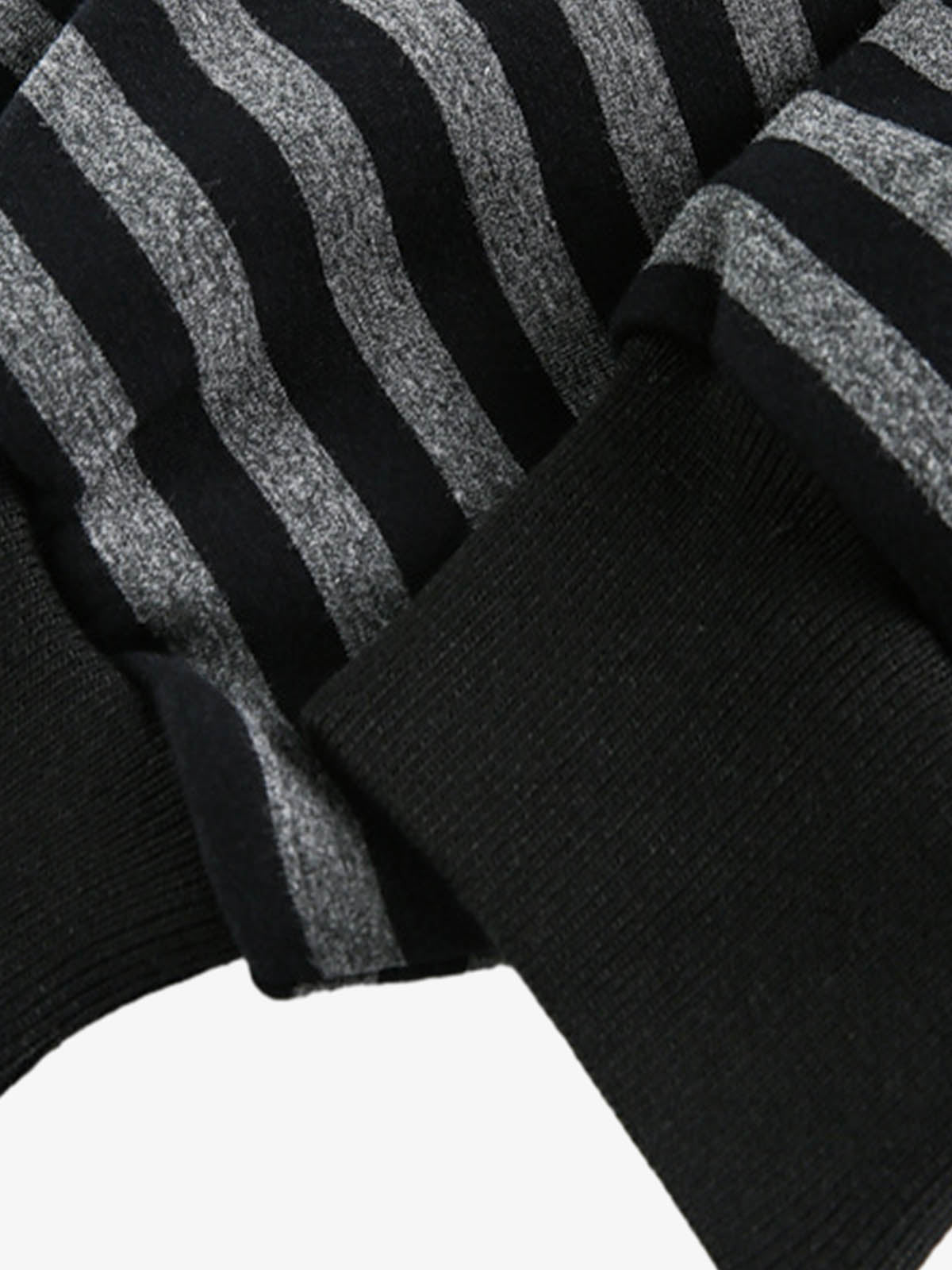 Detachable Fur Collar Striped Hooded Sweatshirt