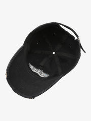 Vintage Washed Distressed Letter Embroidery Baseball Cap