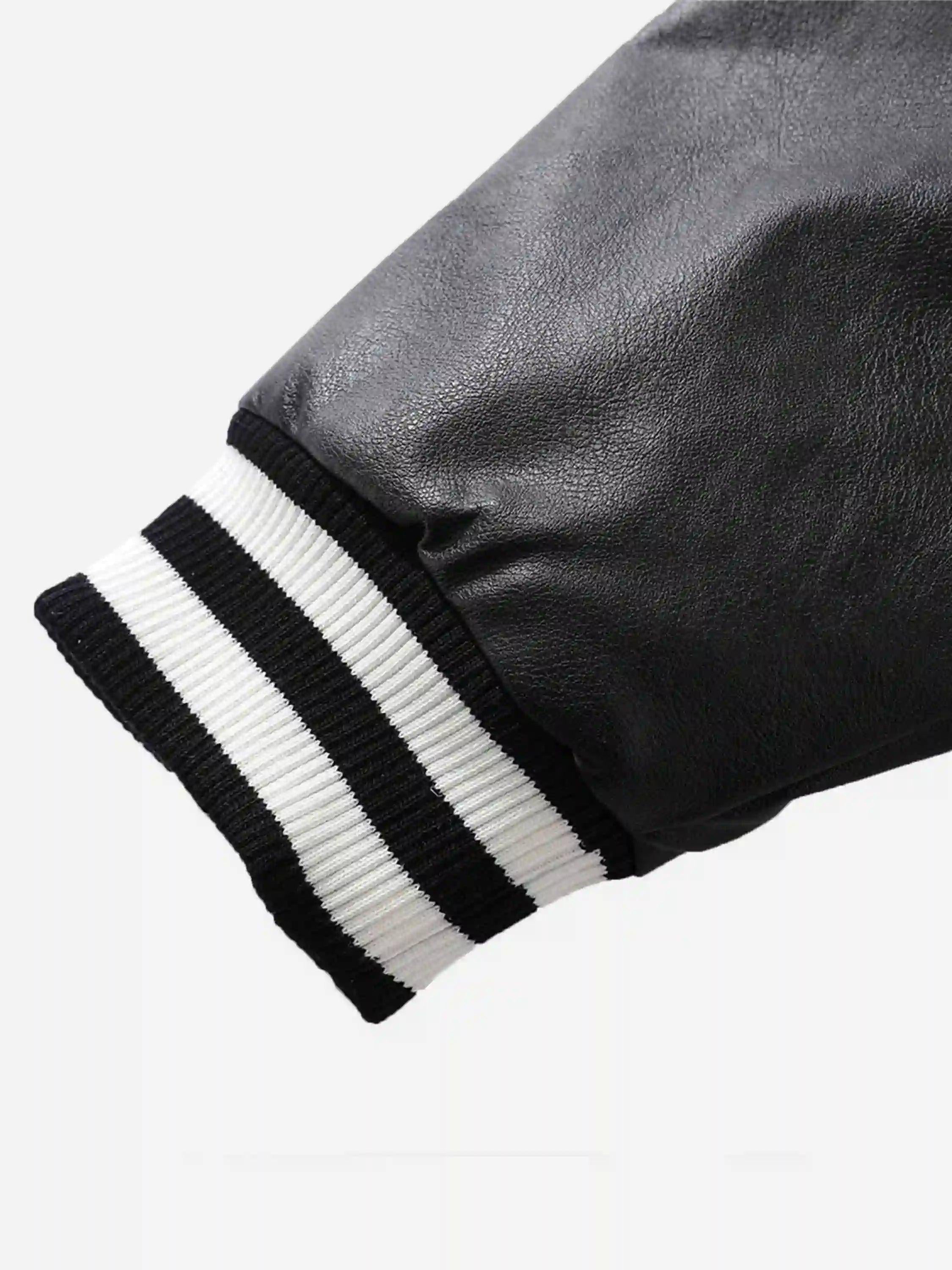 Flocking Embroidery Baseball Jacket