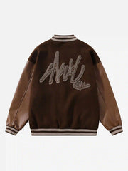 Flocking Embroidery Baseball Jacket