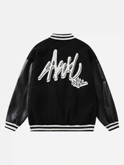 Flocking Embroidery Baseball Jacket