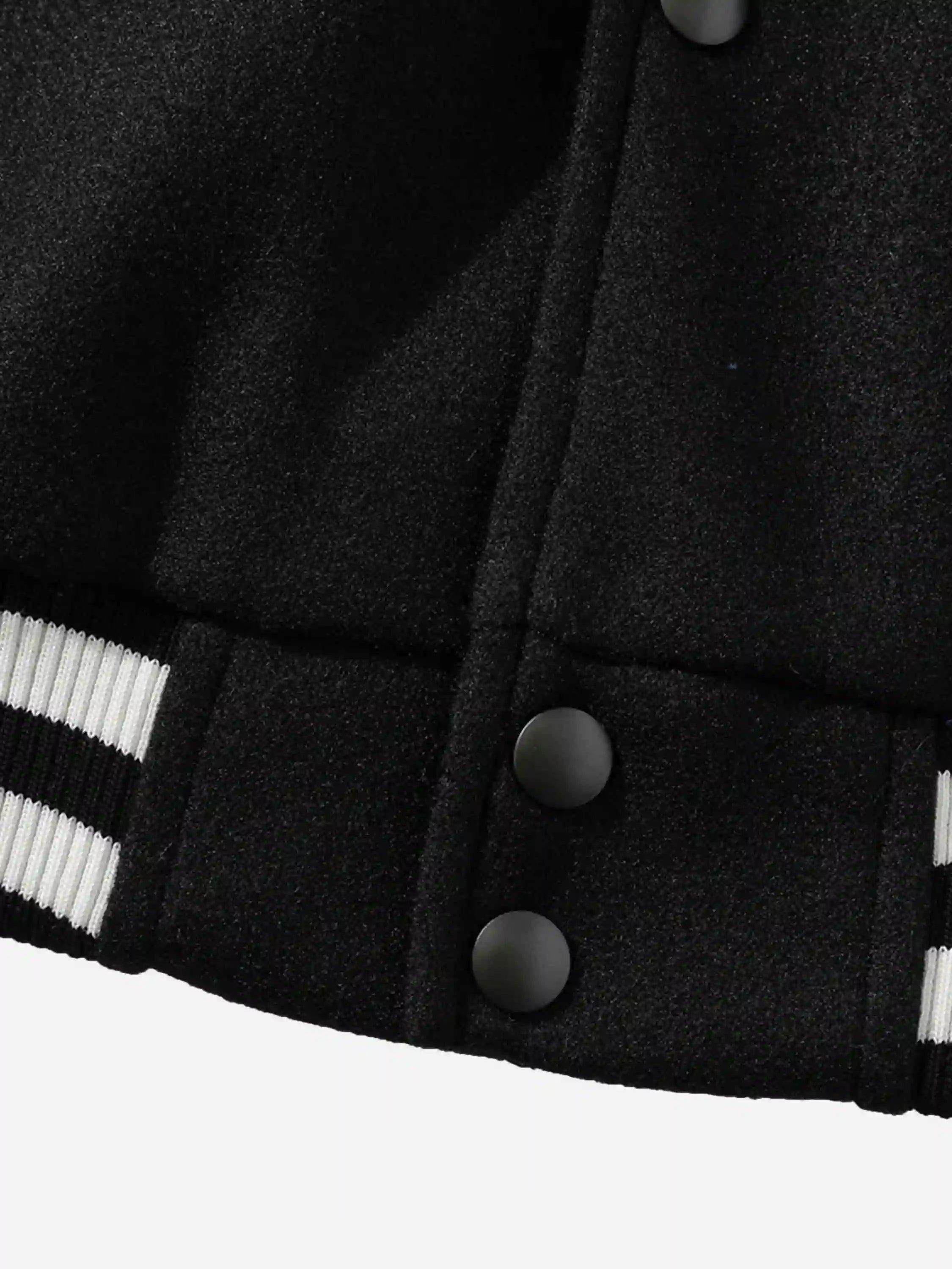 Flocking Embroidery Baseball Jacket