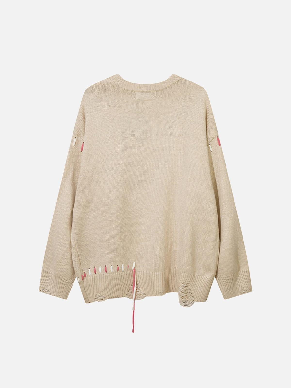 Floral Embroidered Crew Neck Sweater