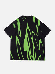 Fluorescent Irregular Printing Tee