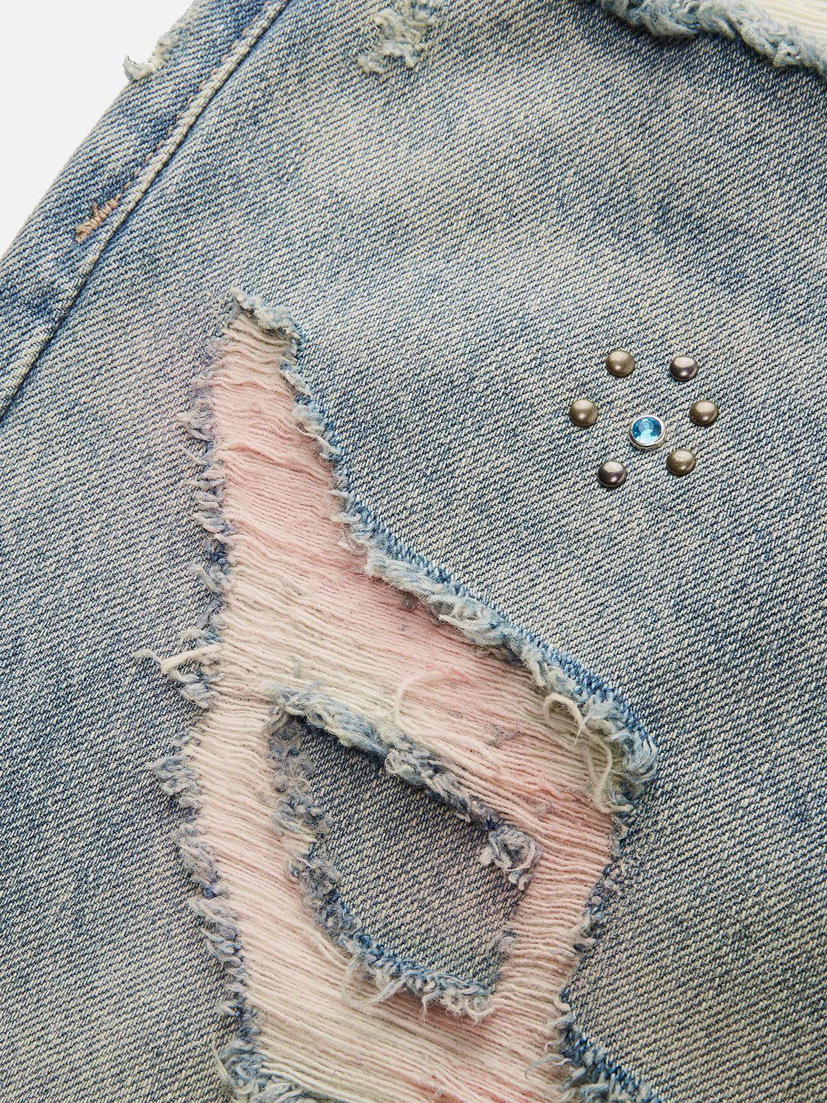 Fringe Distressed Jeans