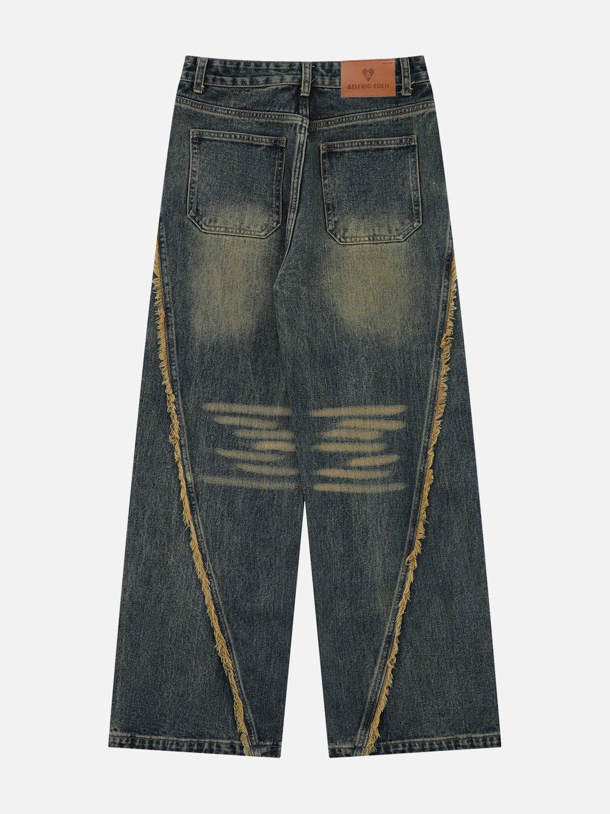 Fringe Washed Jeans