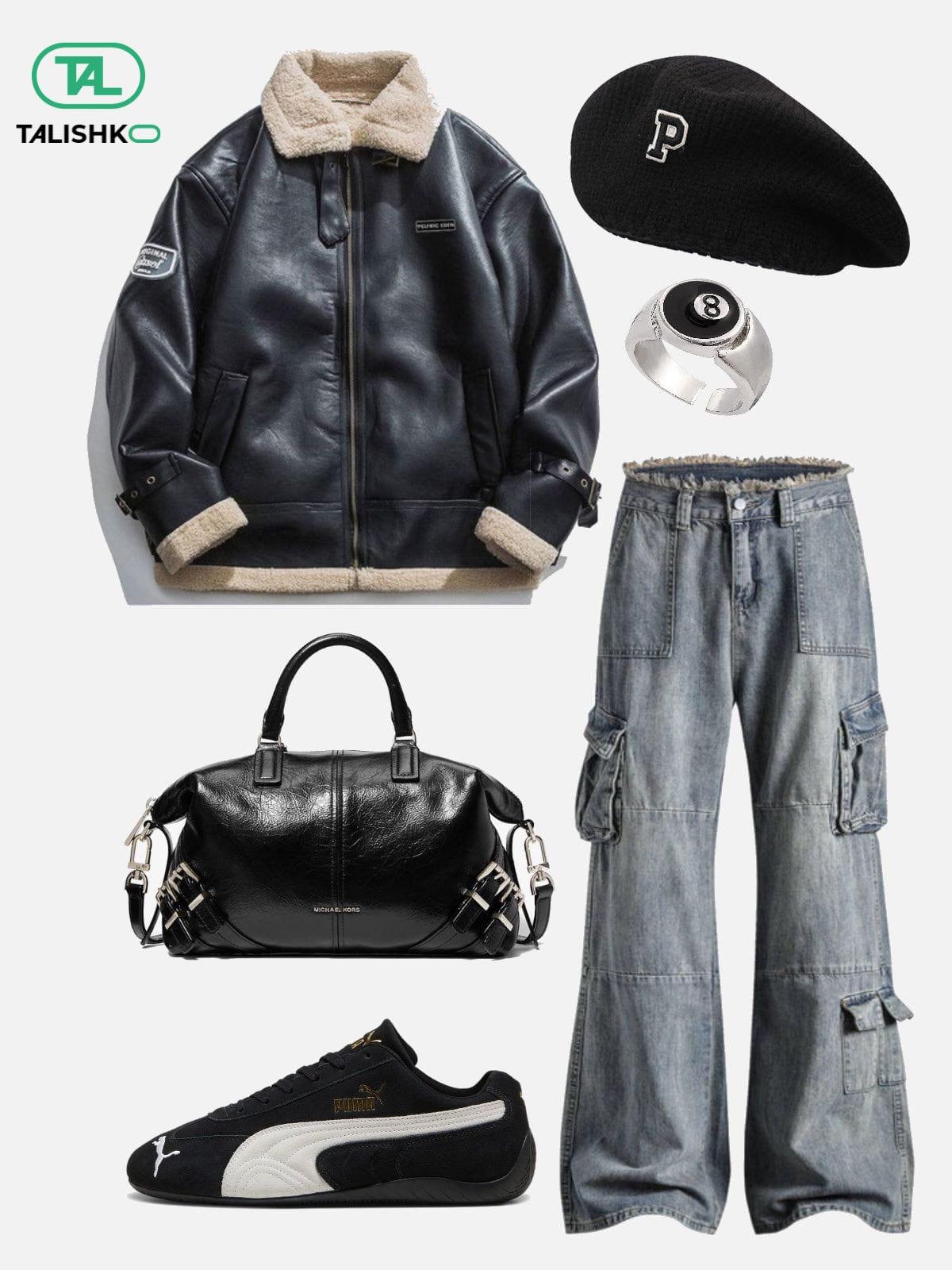 Fringe Washed Multi Pocket Jeans