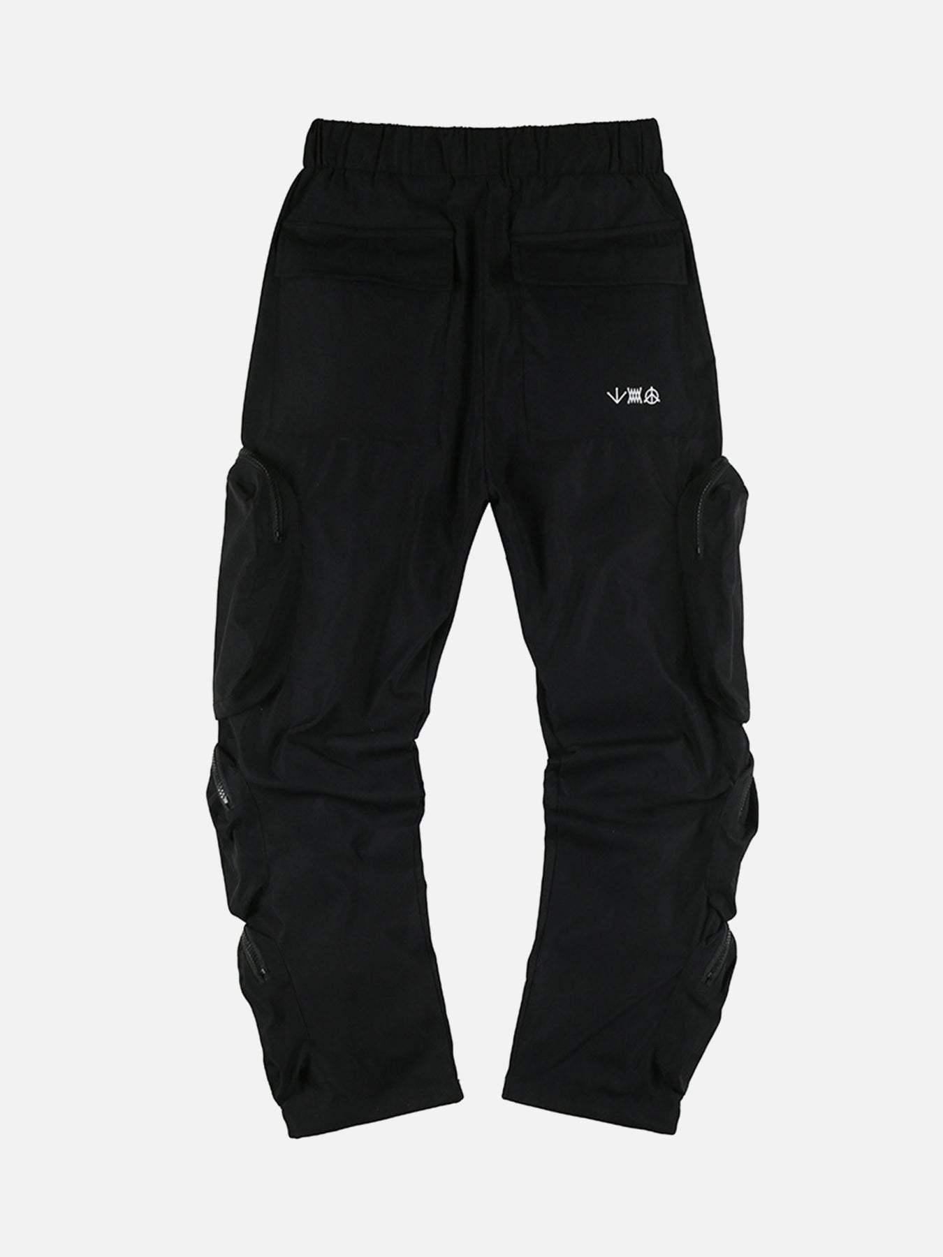 Functional Wind Zipper Multi-Pocket Work Pants