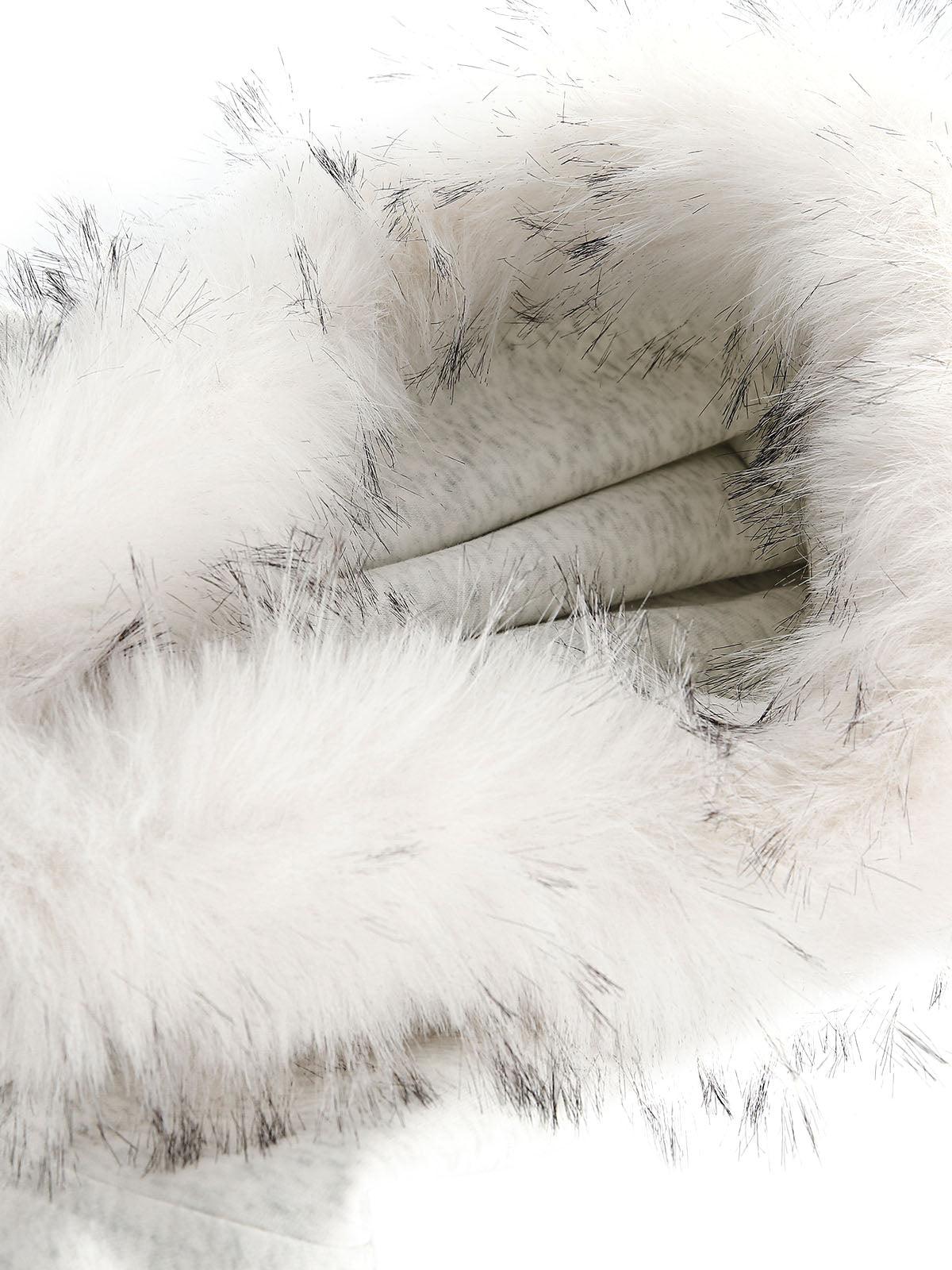 Fur Collar Stitch Detail Cardigan