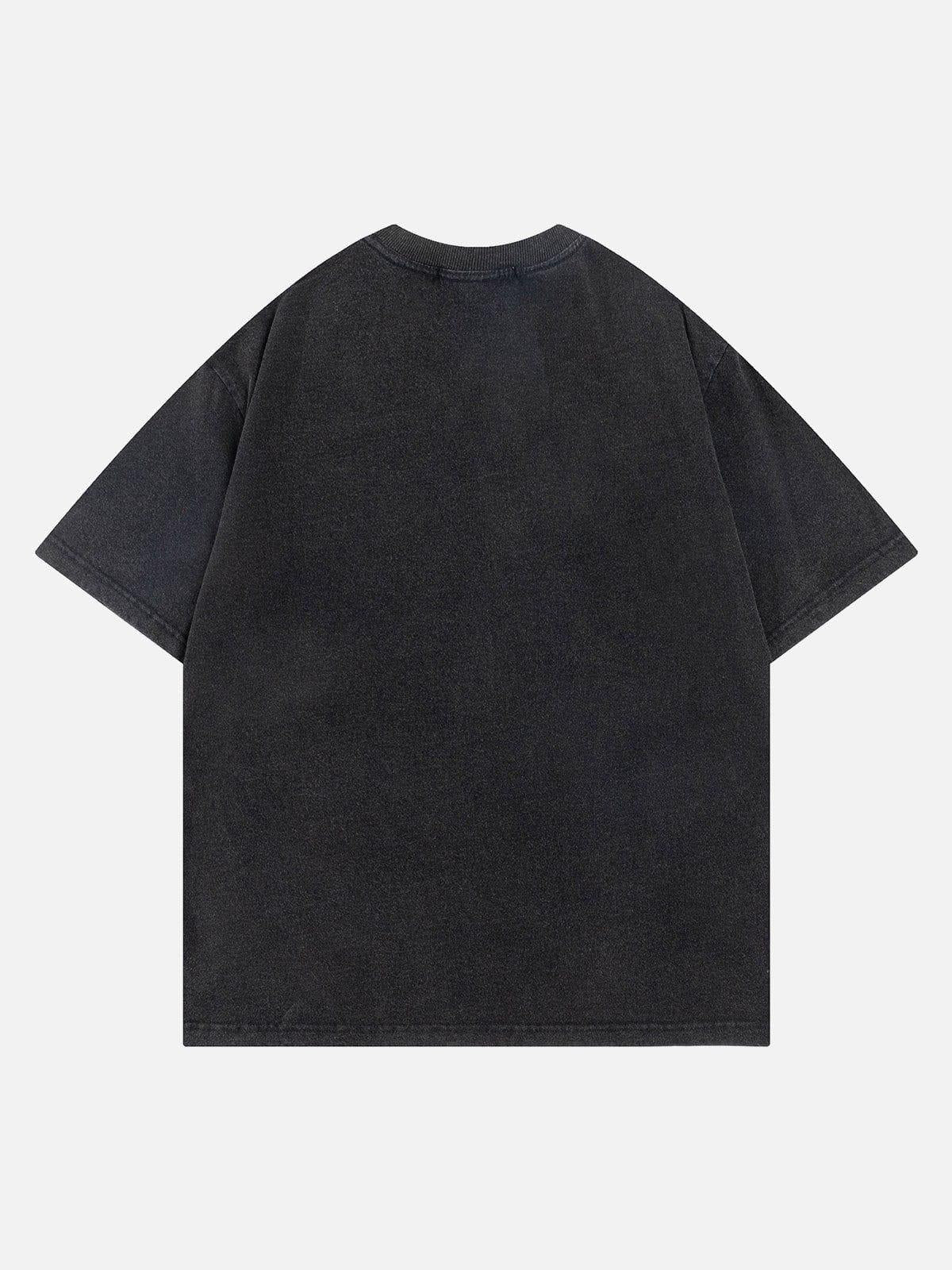 Fuzzy Font Print Washed Tee