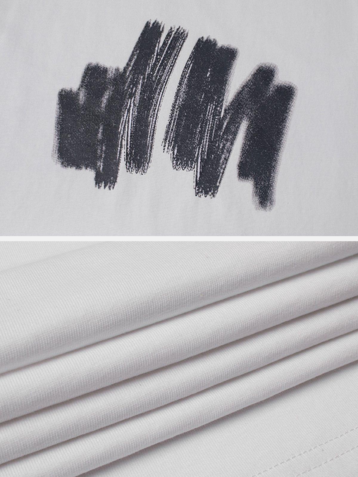 Fuzzy Graffiti Print Tee