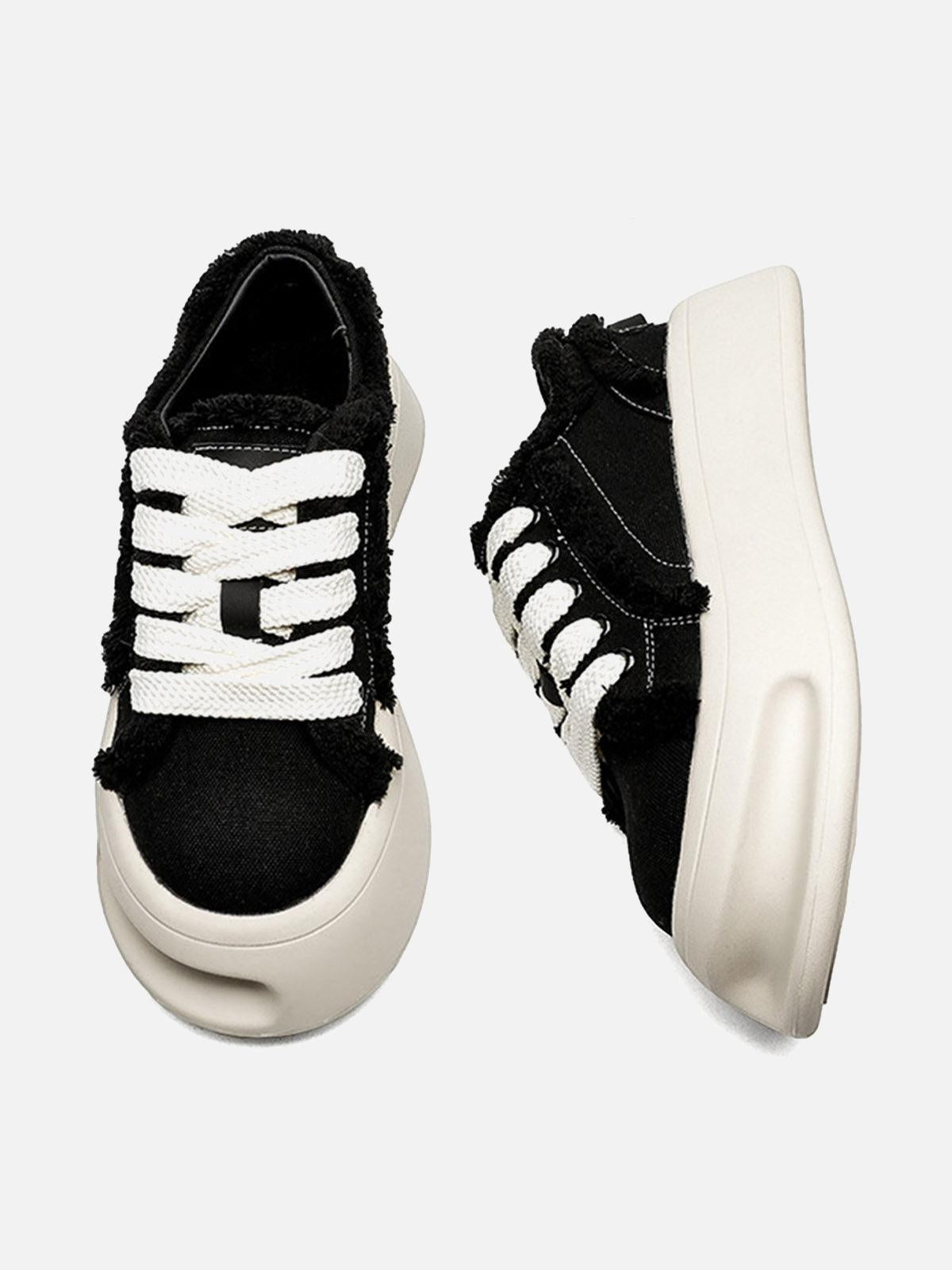 Fuzzy Trim Chunk Shoes