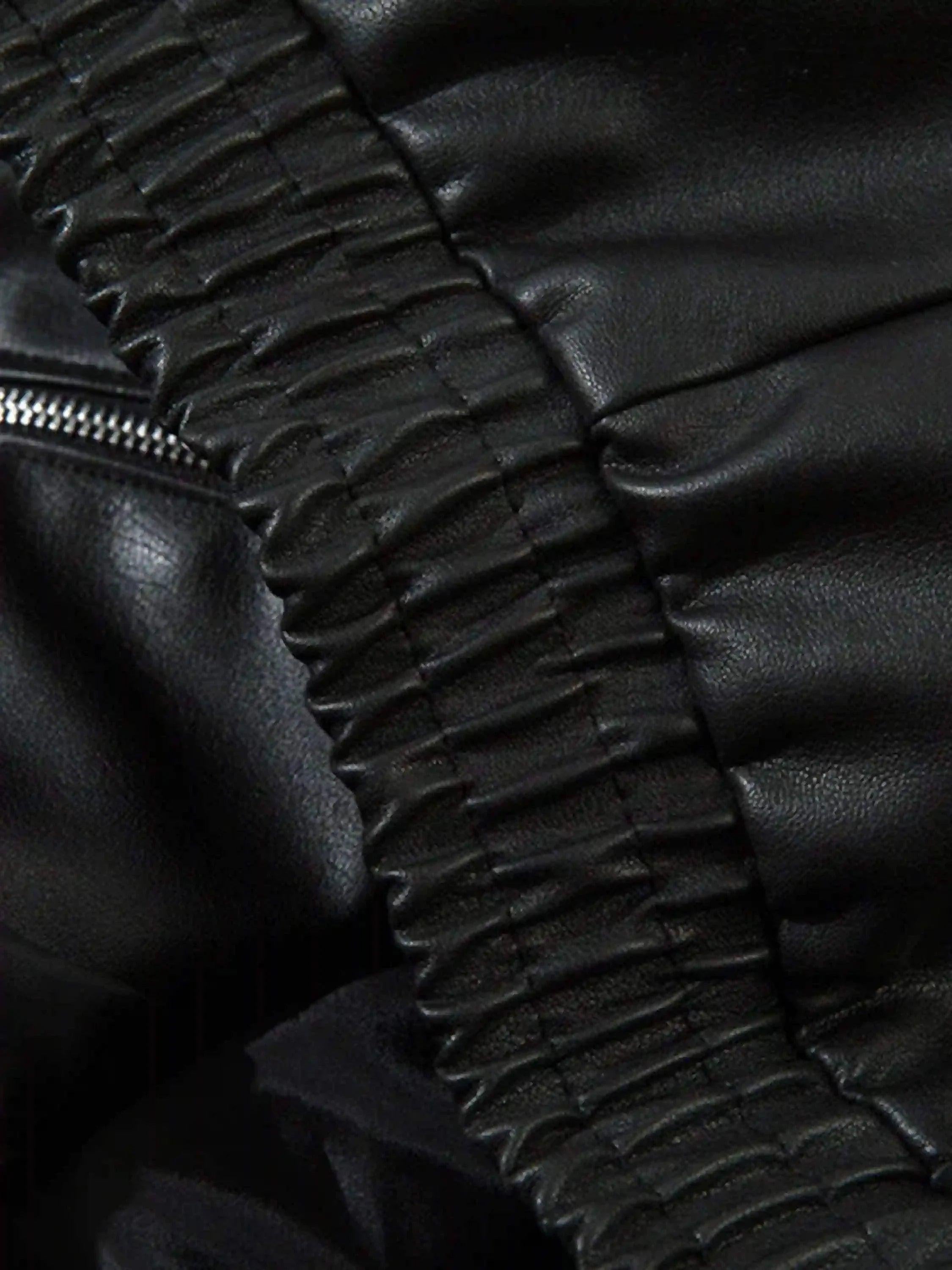 Gothic Alphabet Patch Racing Collar Jacket