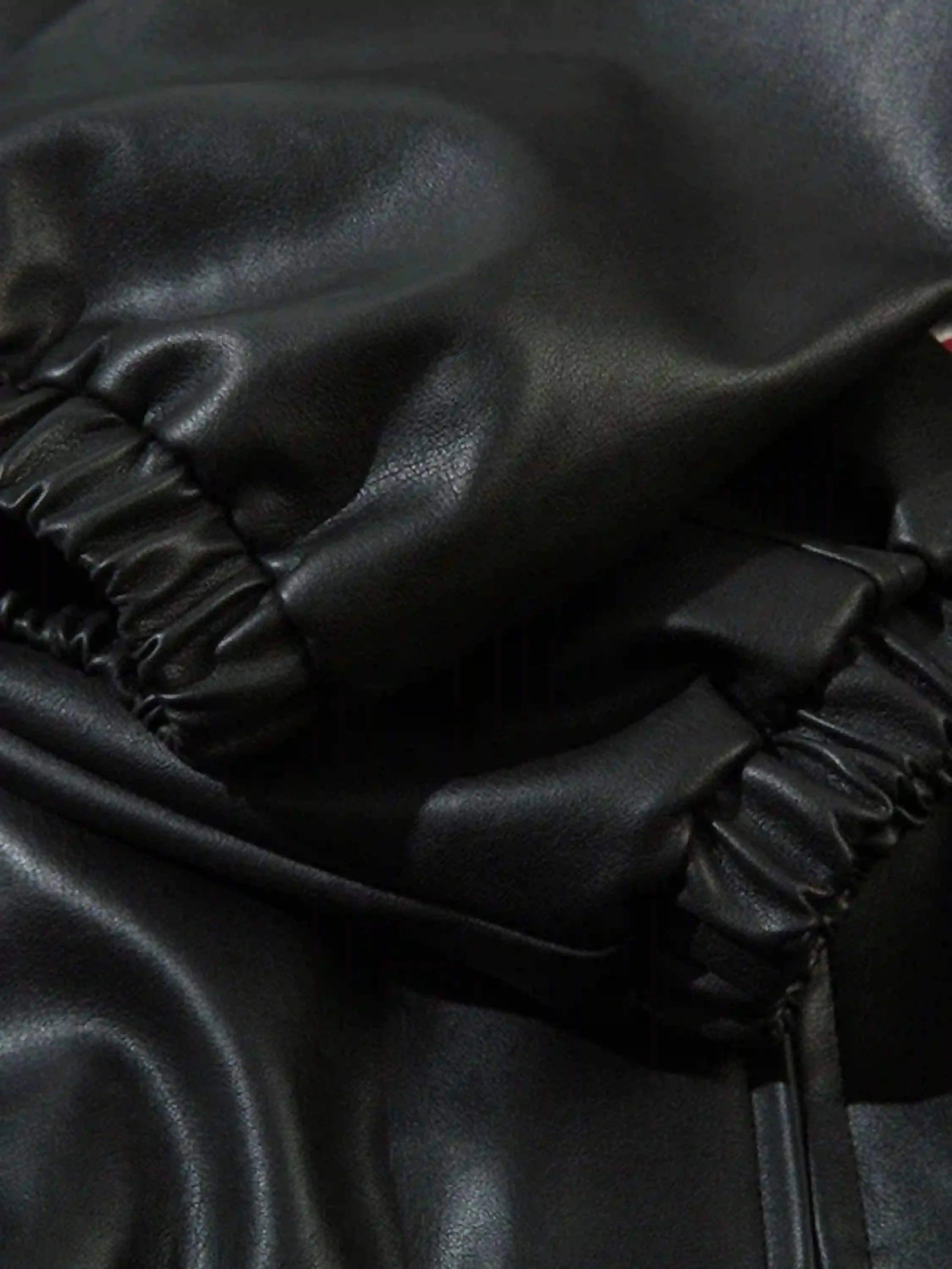 Gothic Alphabet Patch Racing Collar Jacket
