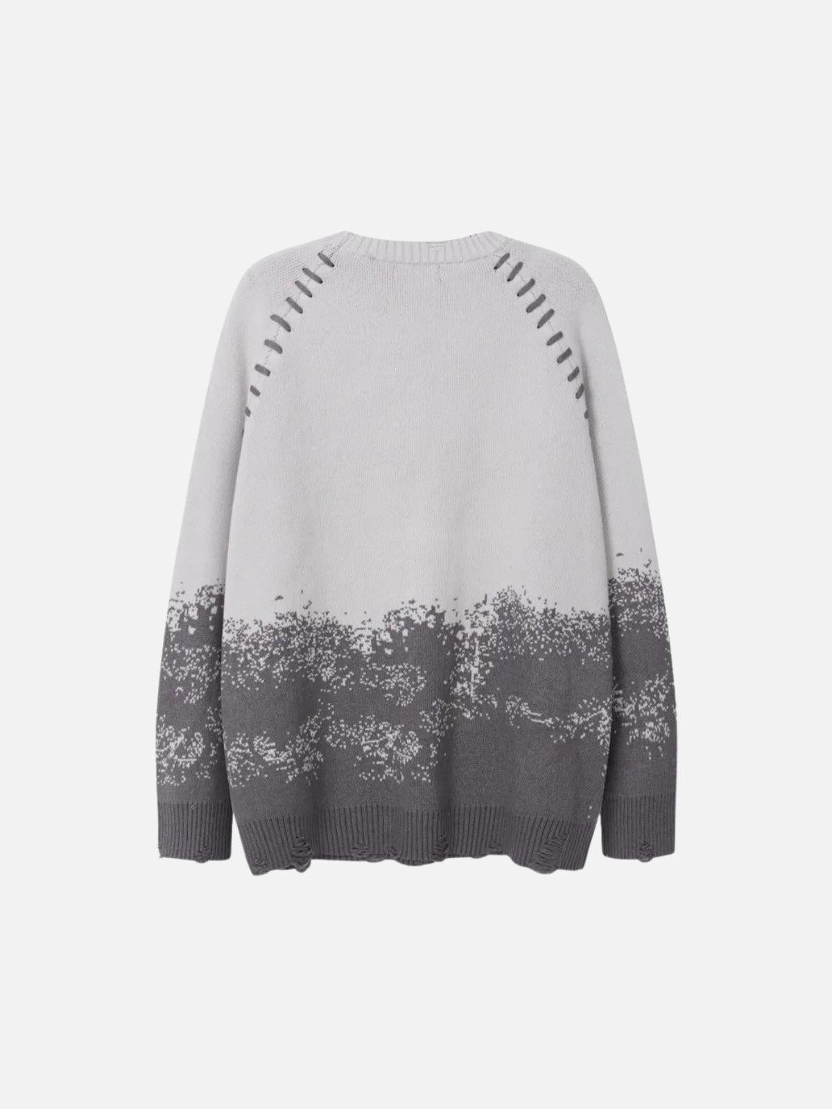 Gradient Dyed Embroidered Sweater