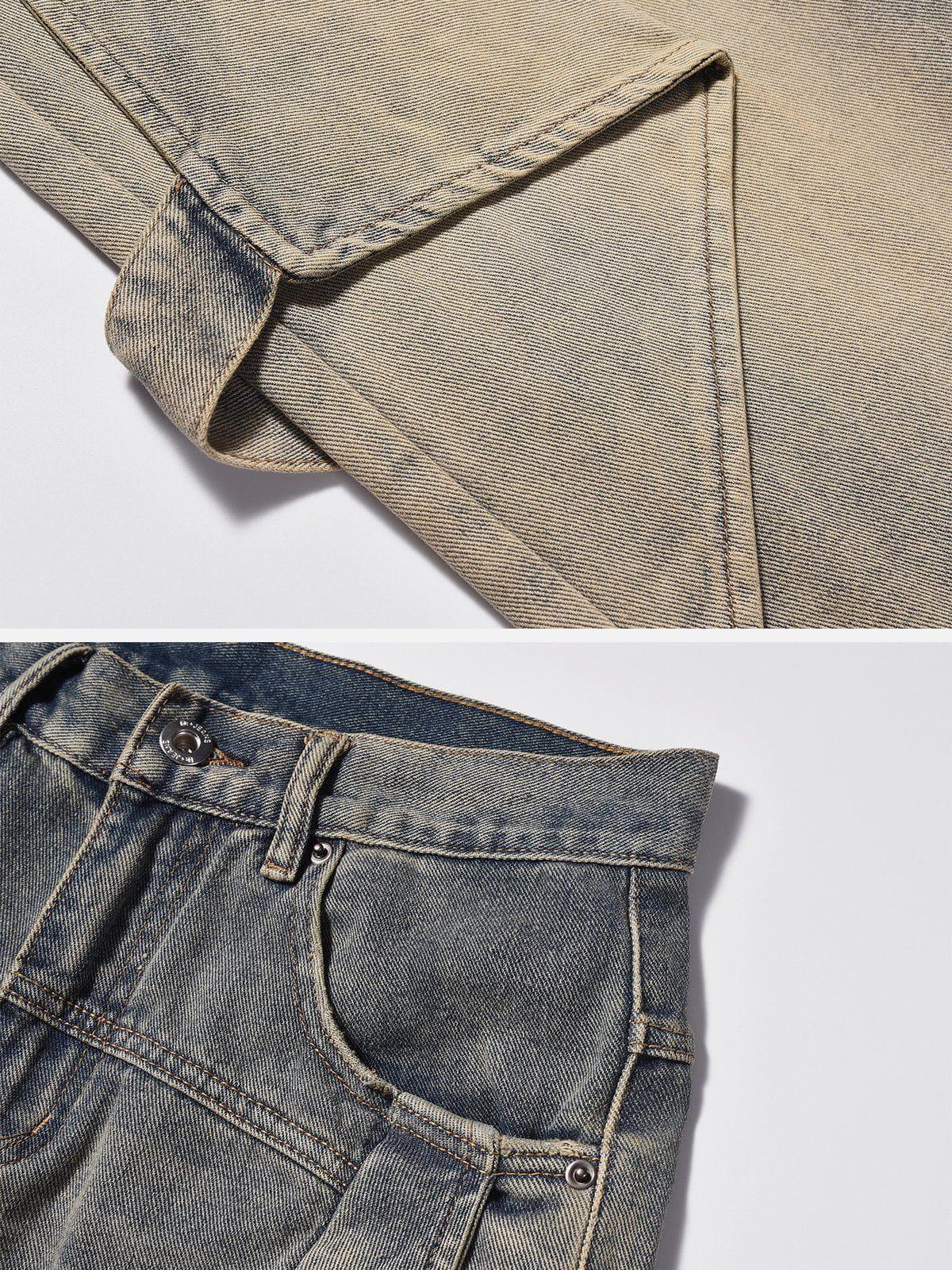 Gradient Irregular Patchwork Jeans