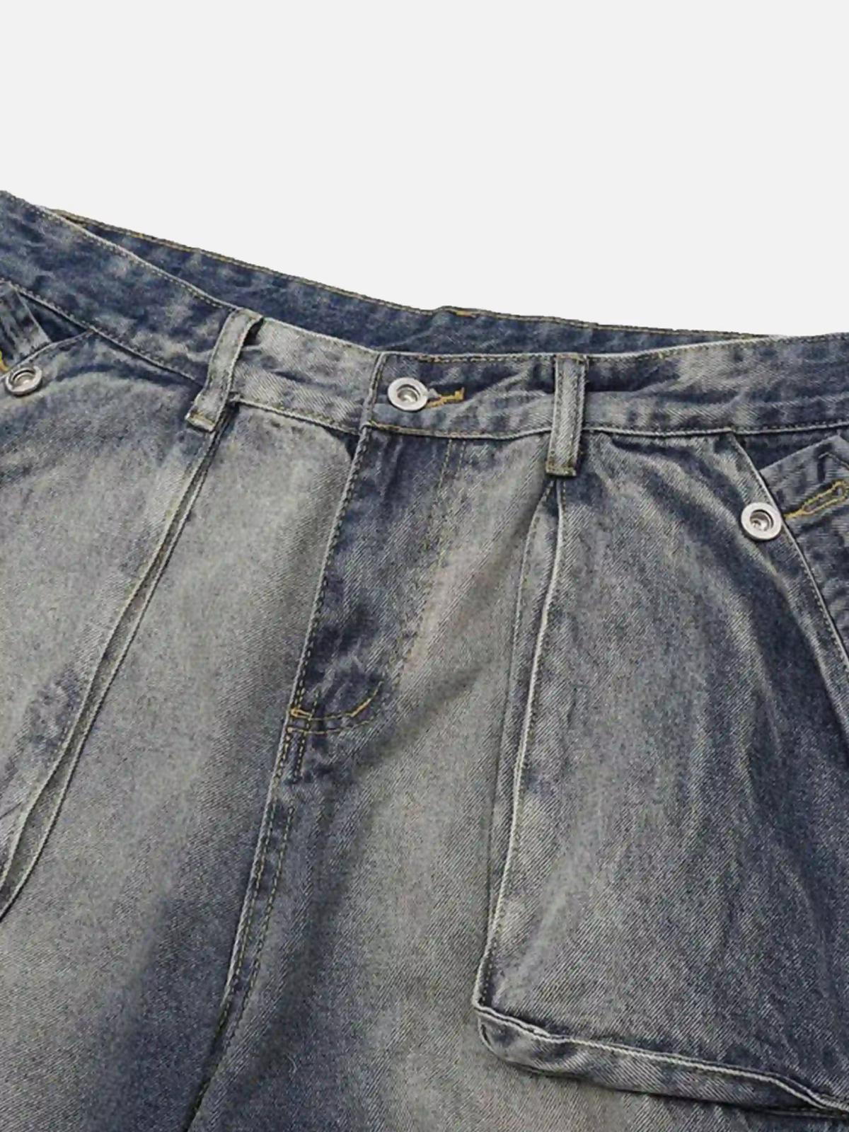 Gradient Multi-Pocket Cargo Jeans