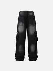 Gradient Multi-Pocket Cargo Jeans