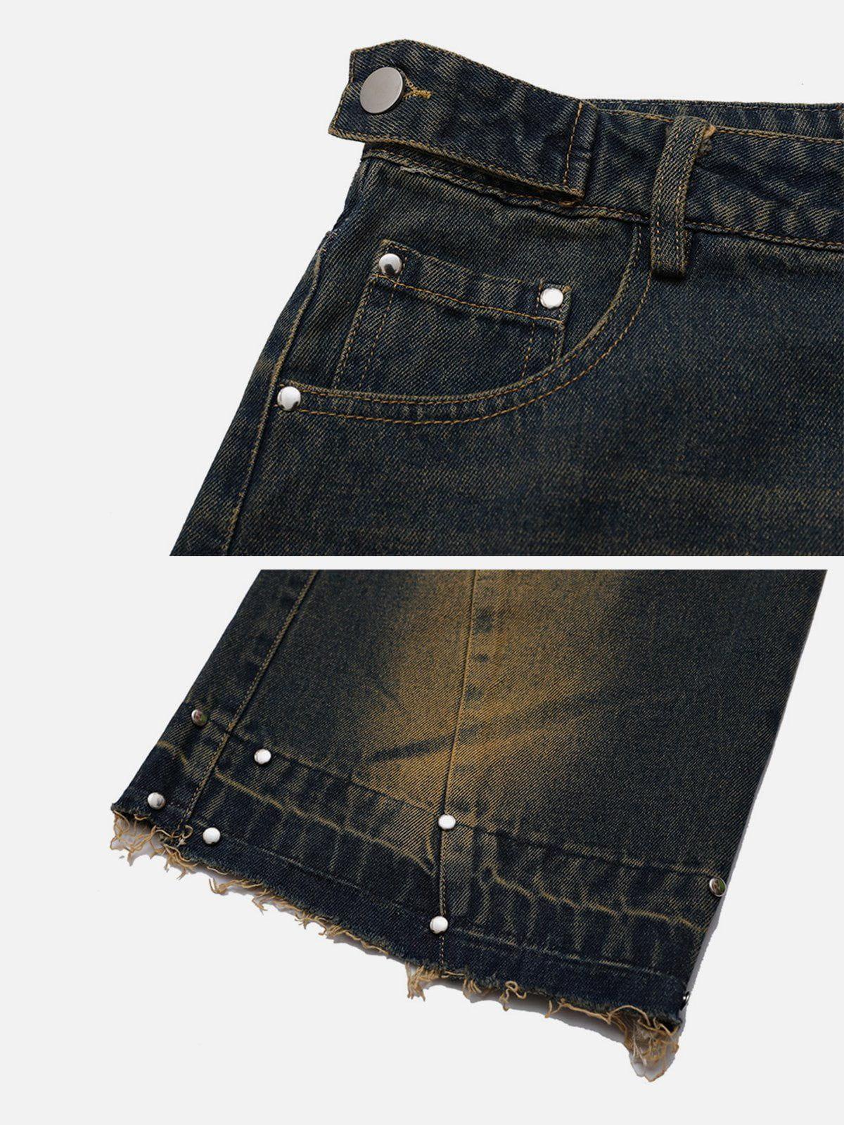 Gradient Raw Edge Jeans