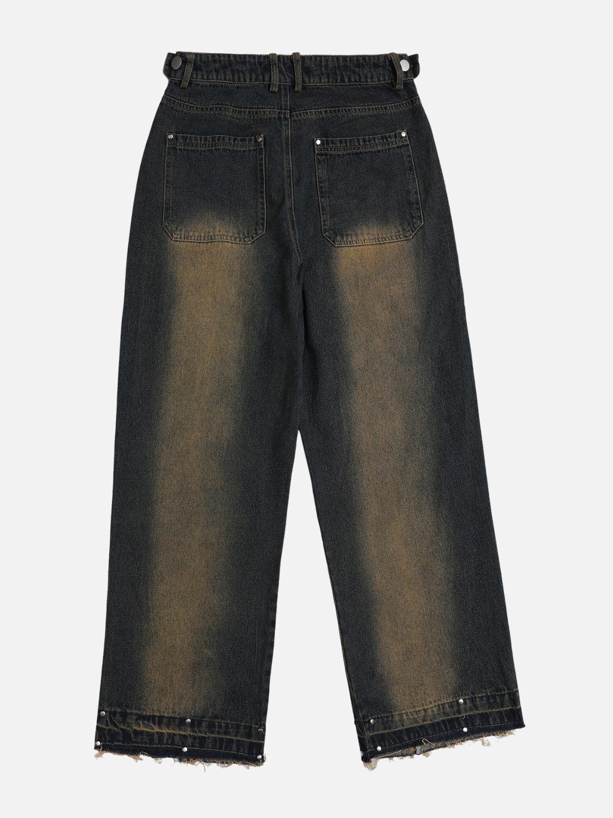Gradient Raw Edge Jeans