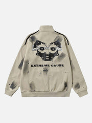 Graffiti Dot Pattern Print Jacket