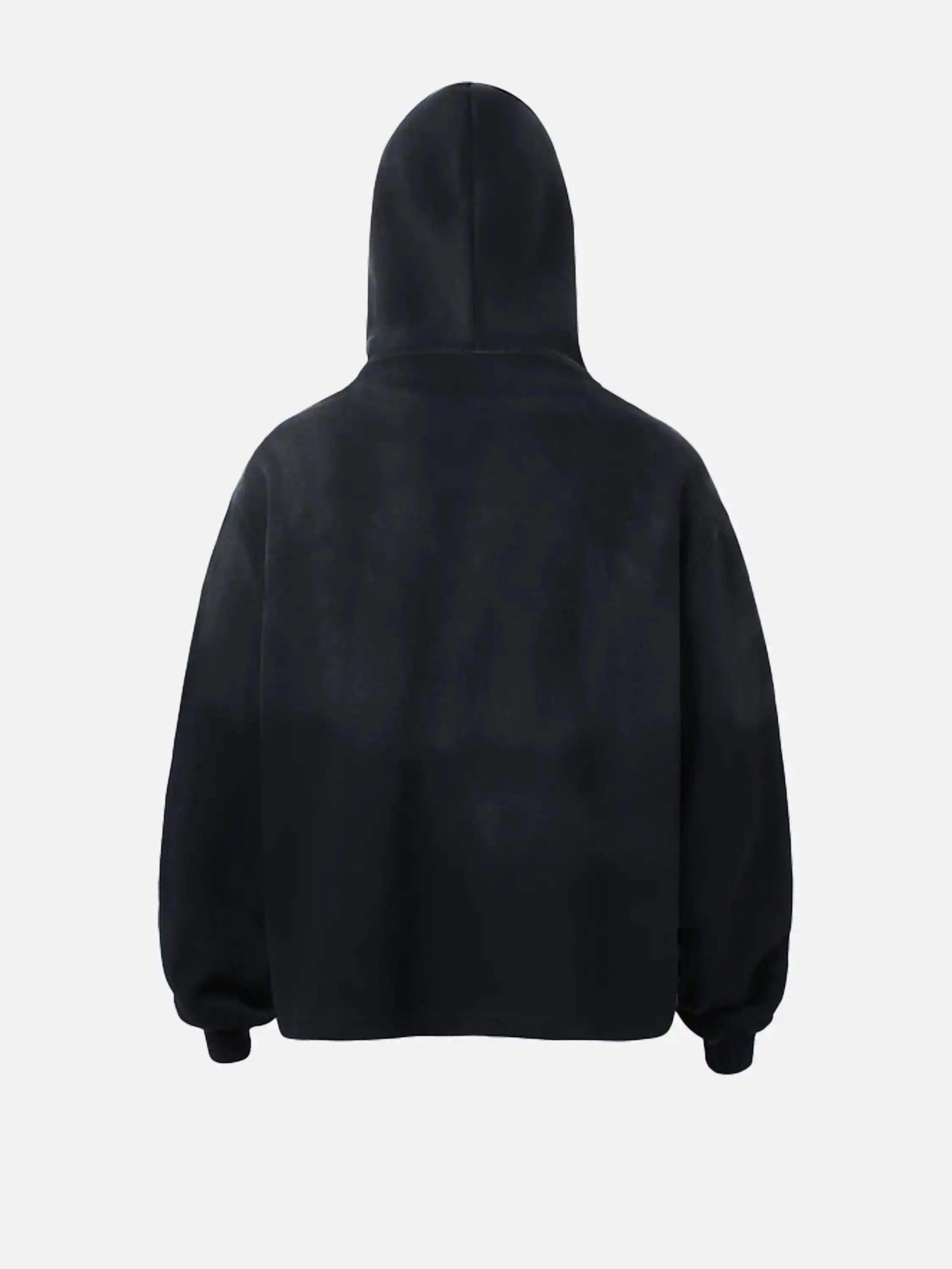 Graffiti Letter Gradient Distressed Hip-Hop Hoodie