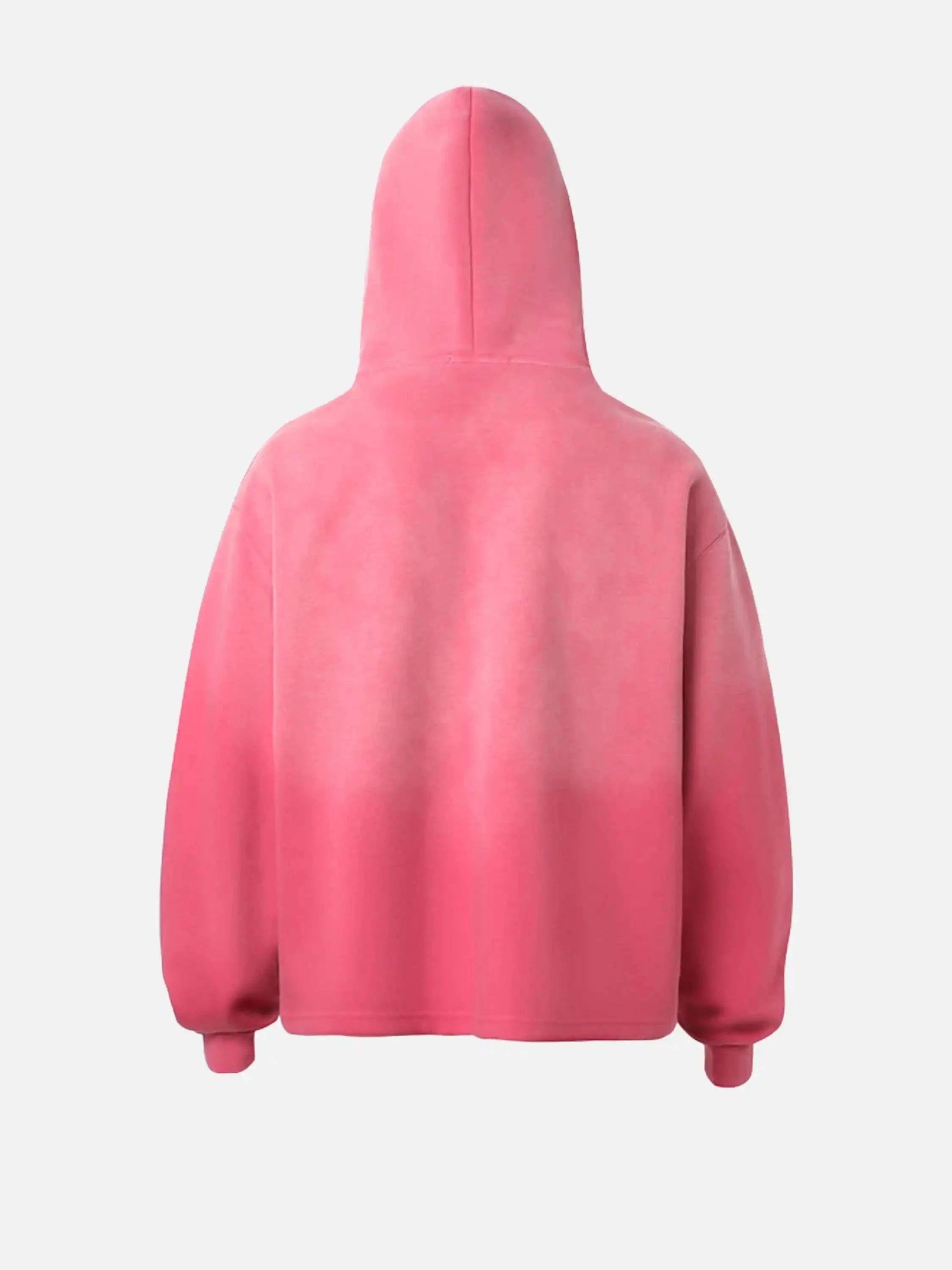Graffiti Letter Gradient Distressed Hip-Hop Hoodie