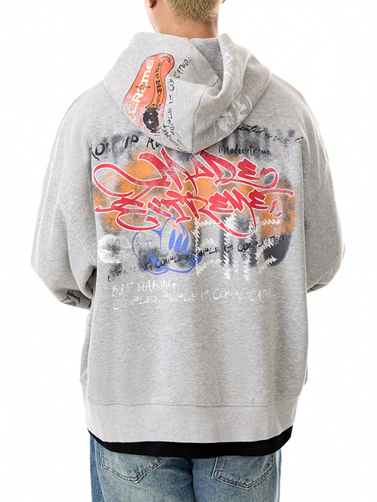Graffiti Print Streetstyle Cardigan
