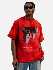 Graphic Gun Print T-Shirt - Bold Statement for Urban Style