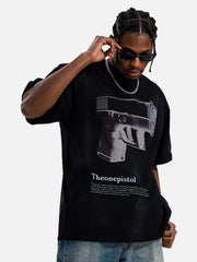 Graphic Gun Print T-Shirt - Bold Statement for Urban Style
