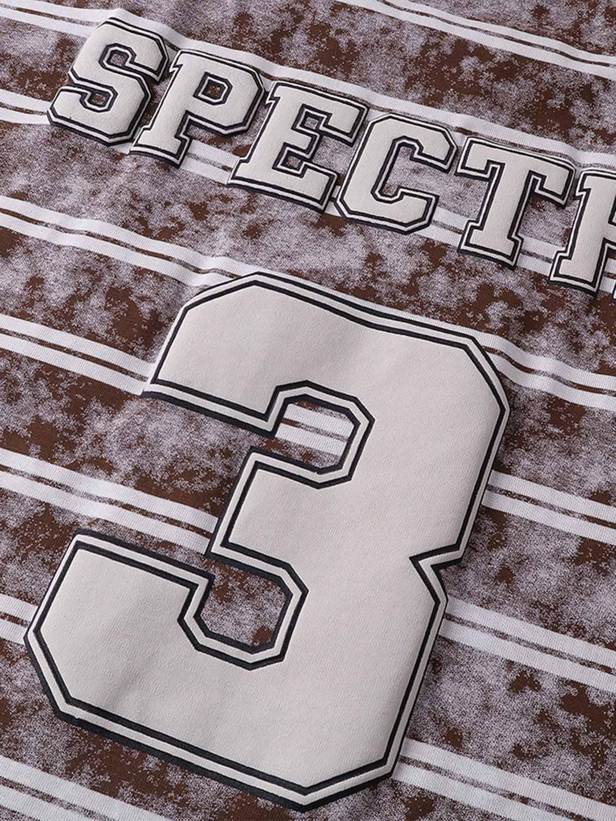 Graphic Lettering Striped Oversized T-Shirt