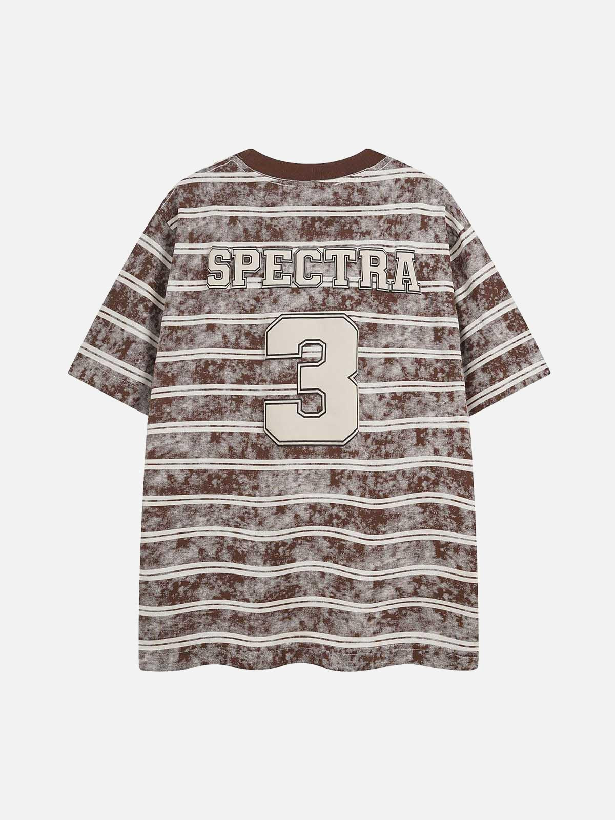 Graphic Lettering Striped Oversized T-Shirt