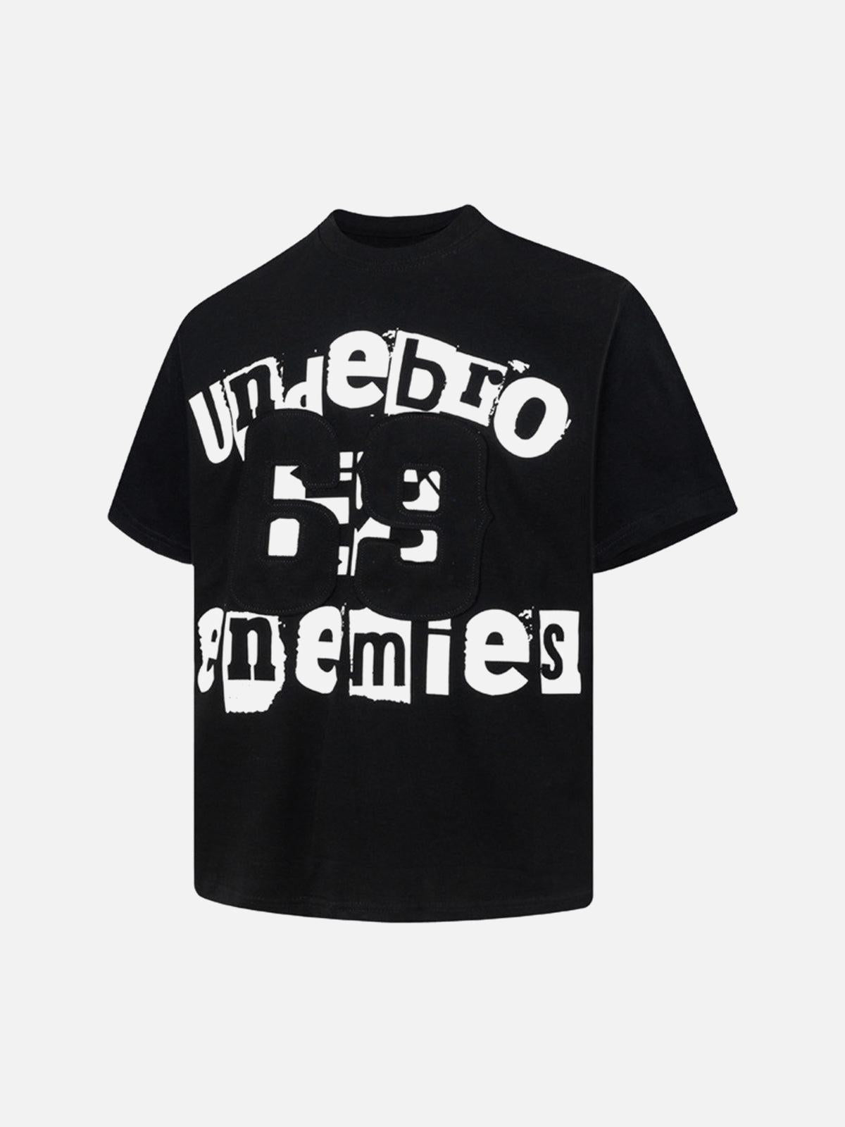 Graphic Patch Letter Print T-Shirt
