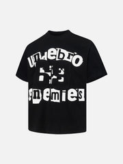 Graphic Patch Letter Print T-Shirt