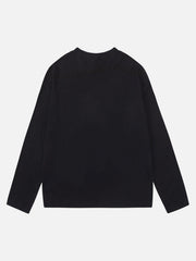 Half Zip Crew Neck Printed Knitted Sweater