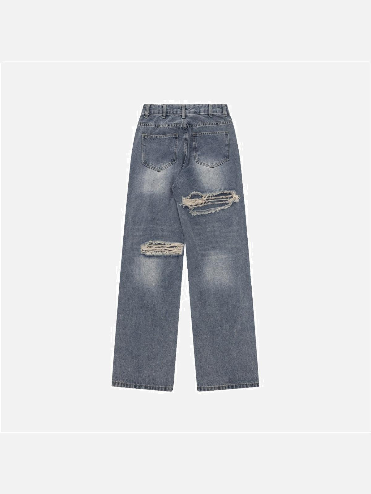 Hamburger French Fries Ripped Jeans