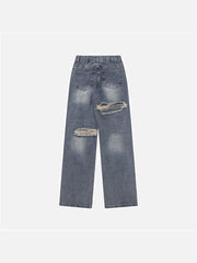 Hamburger French Fries Ripped Jeans