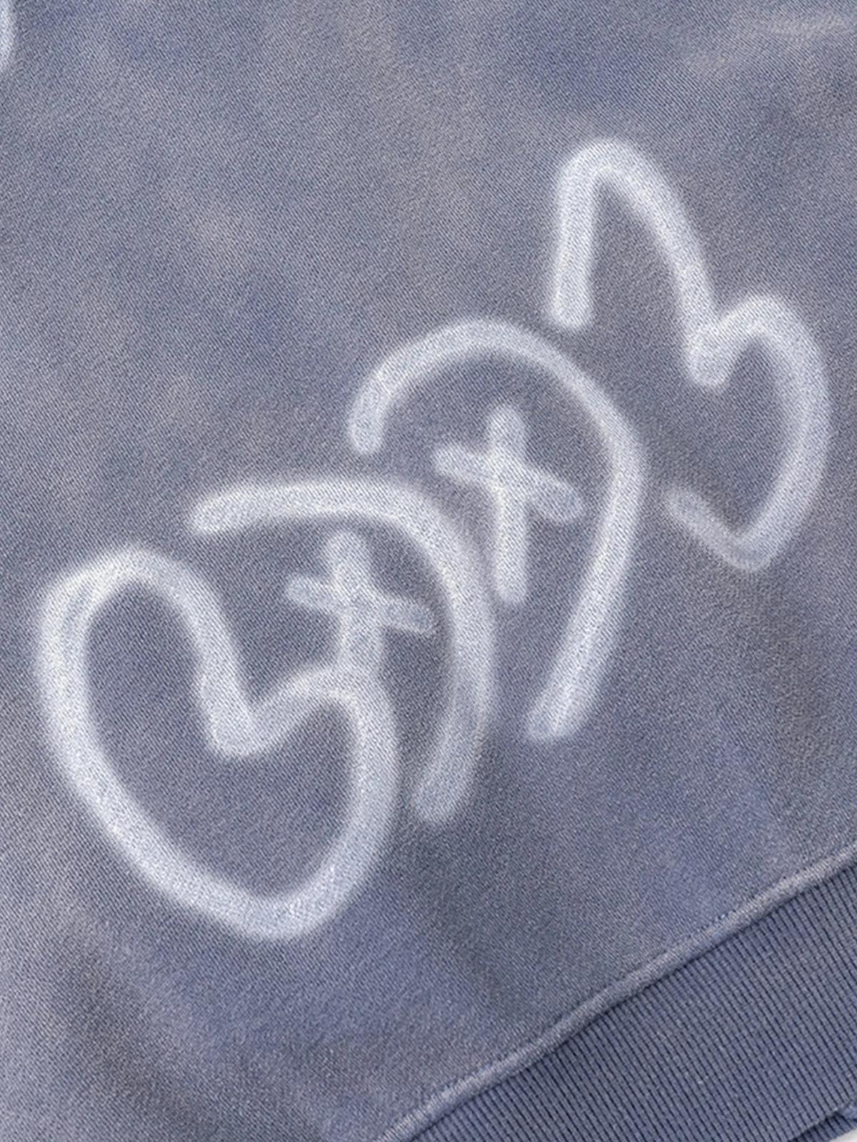 Hand-Drawn Graffiti Washed Thick Hoodie