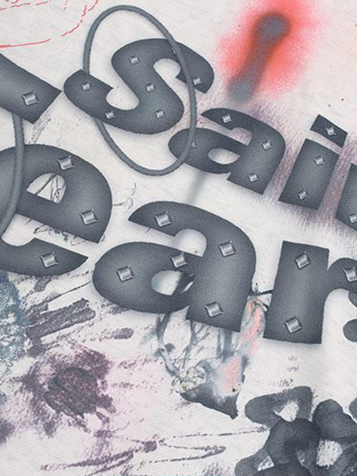 Hand-Painted Ink Graffiti Hoodie