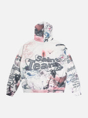 Hand-Painted Ink Graffiti Hoodie