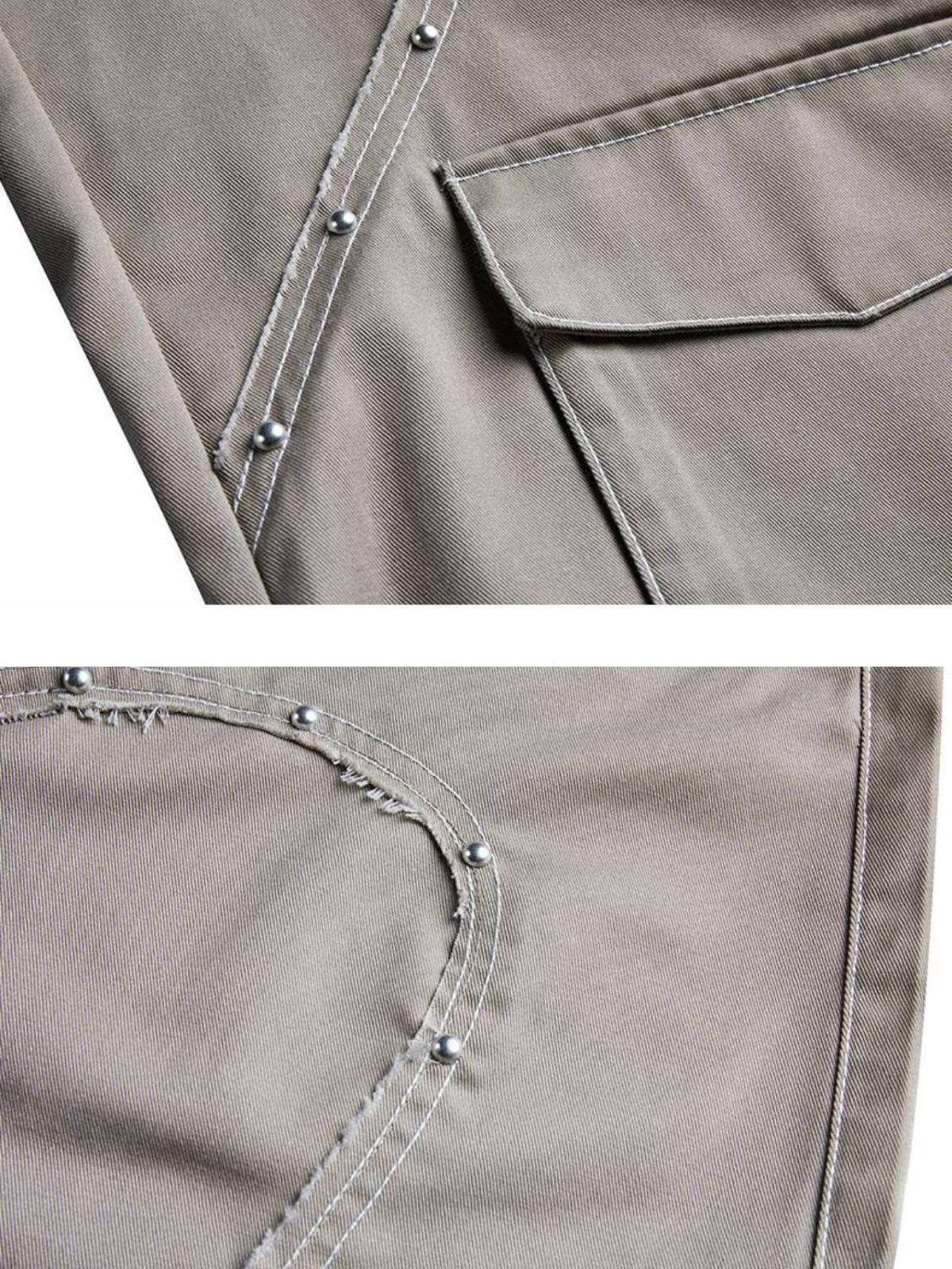 Heart Rivet Multi-Pocket Jeans