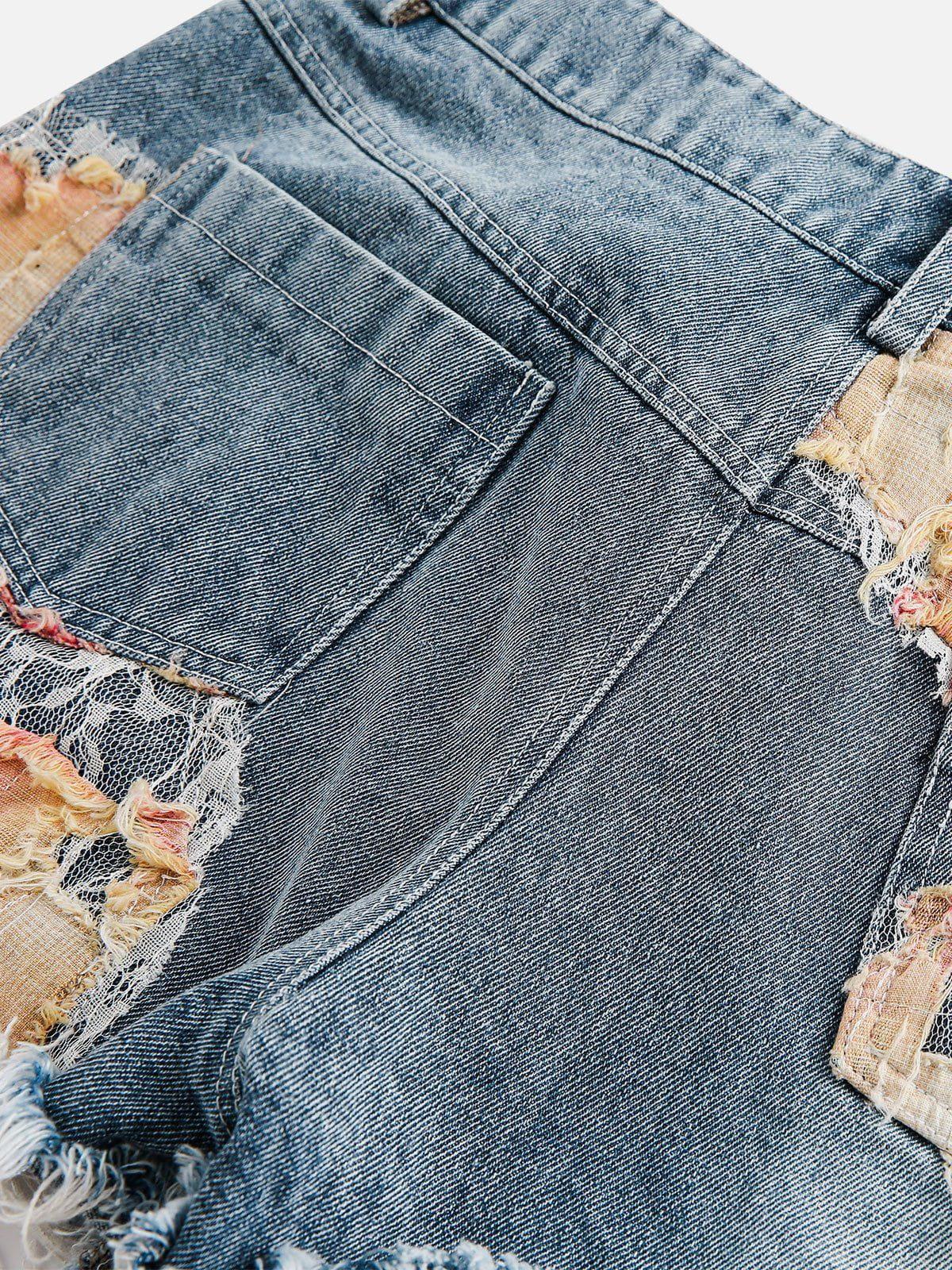 Heavy Craftsmanship Lace Crop Jorts