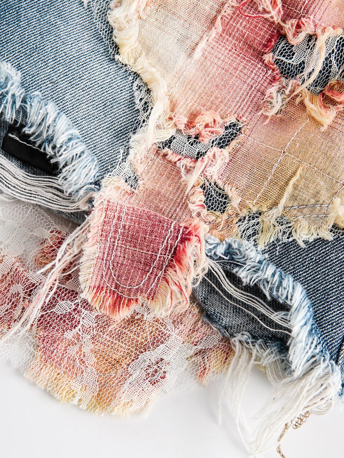 Heavy Craftsmanship Lace Crop Jorts