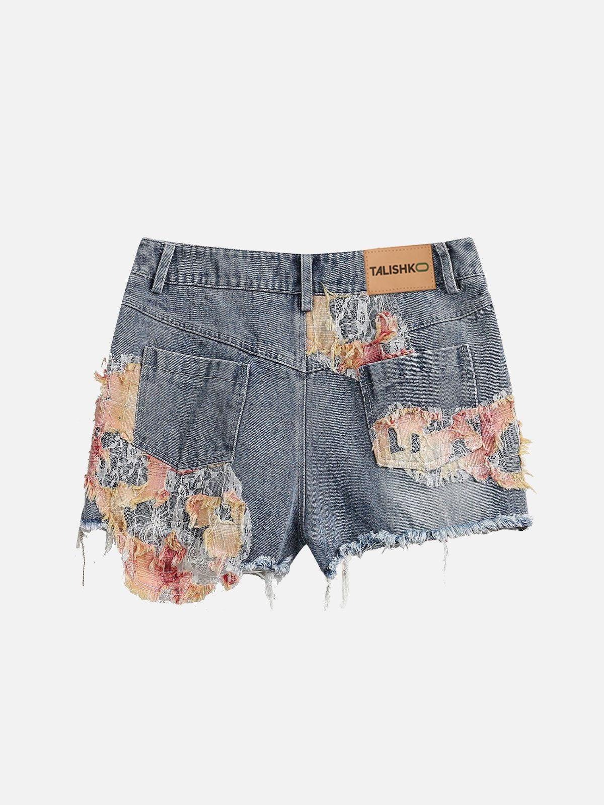 Heavy Craftsmanship Lace Crop Jorts