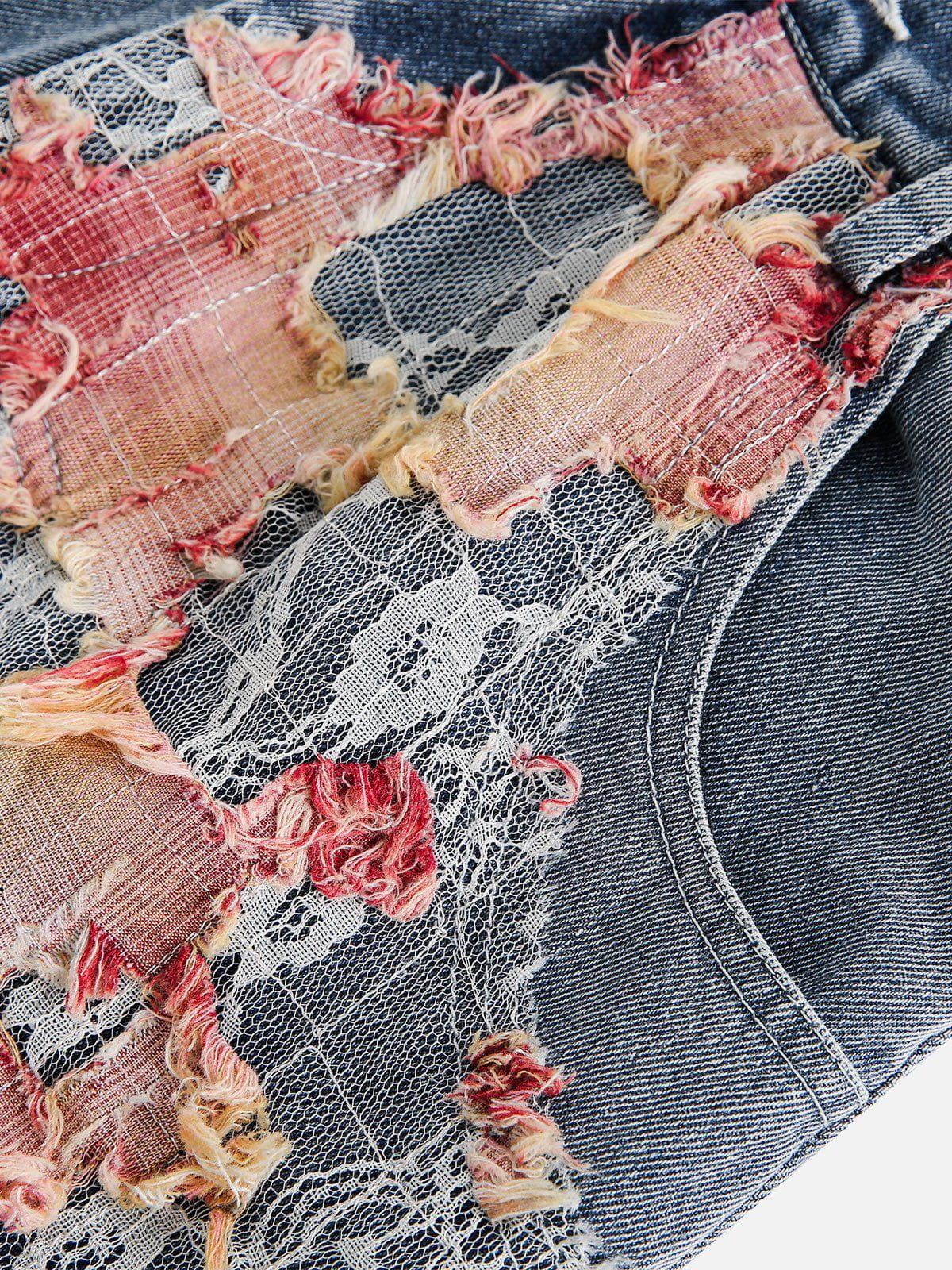 Heavy Craftsmanship Lace Jorts