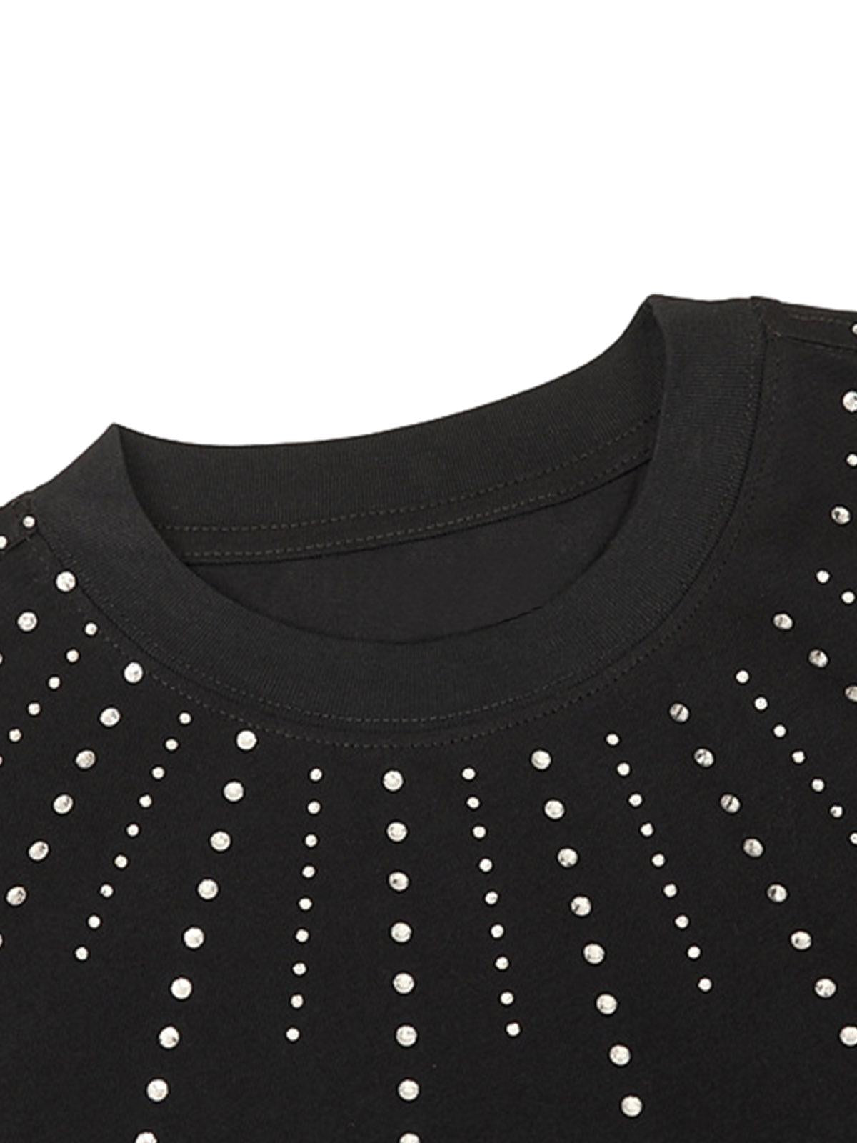 Heavy Rhinestone Short-Sleeve T-Shirt