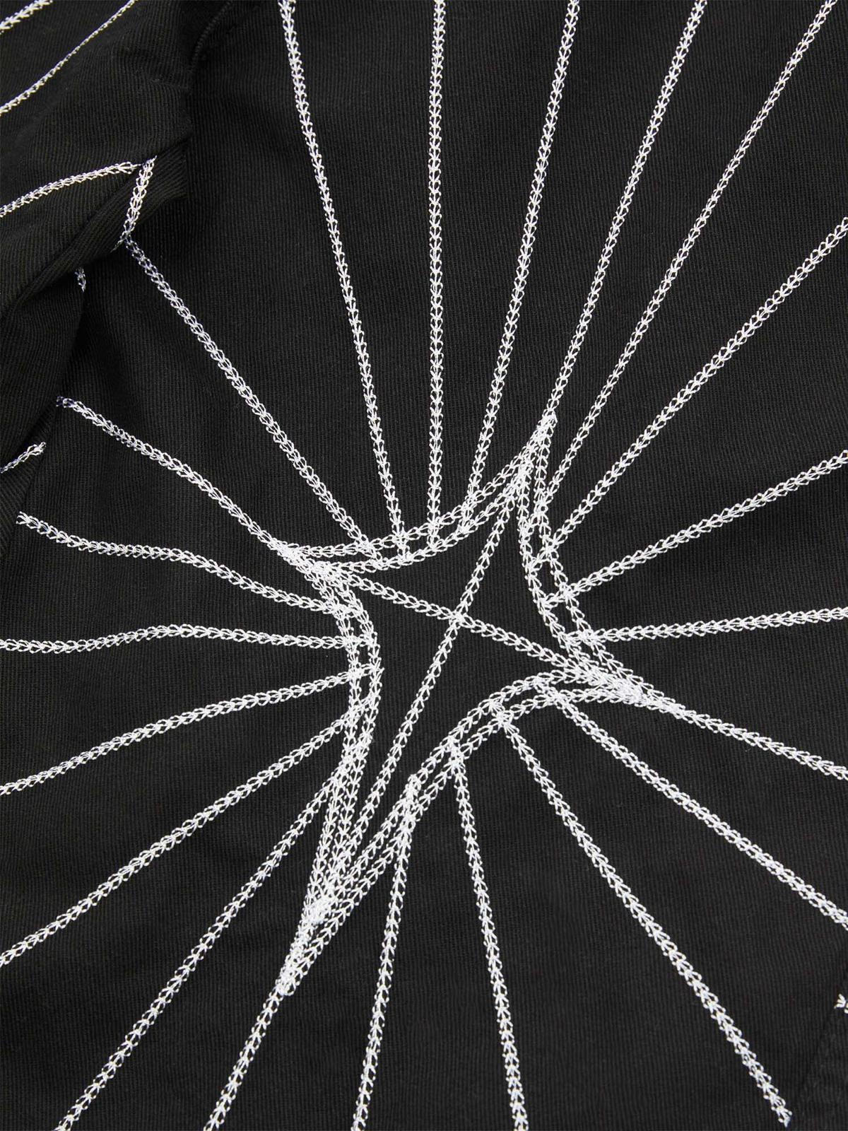 Heavy Spider Web Embroidered Topstitch Jeans