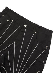 Heavy Spider Web Embroidered Topstitch Jeans