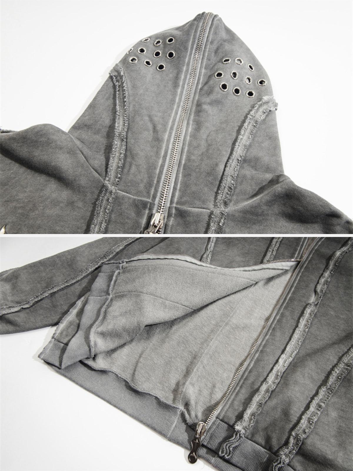 Heavyweight Batik Washed Distressed Hoodie